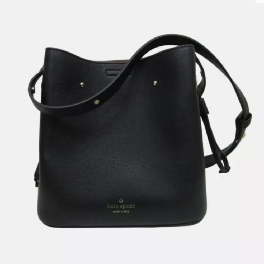 Kate Spade Marti Black Leather Shoulder Bucket Handbag